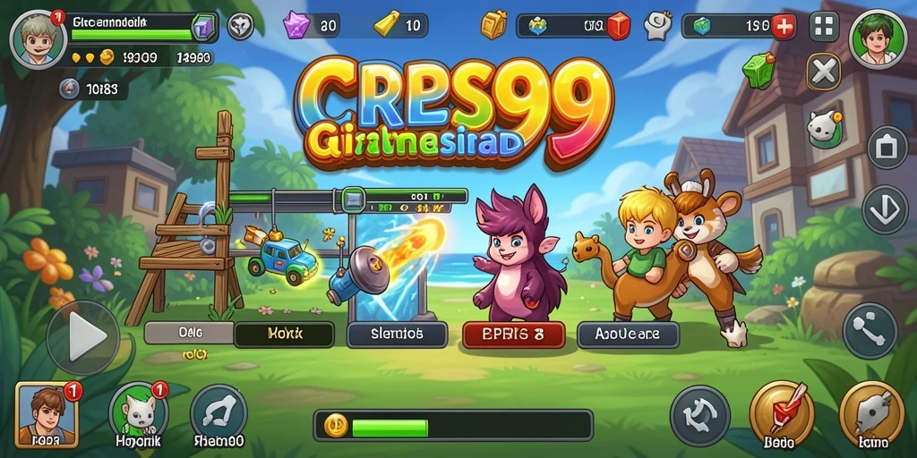 Tampilan gameplay CRS99 yang menawan dan penuh warna.