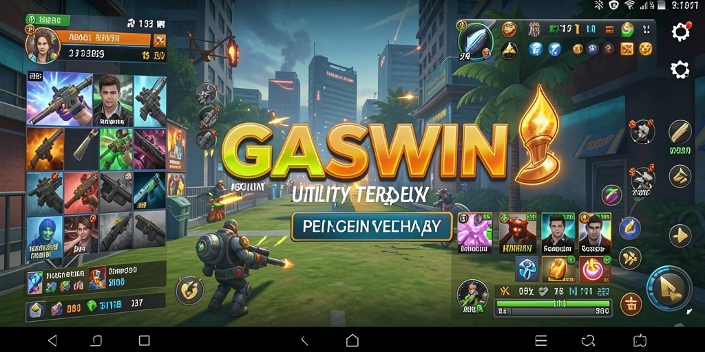 Tampilan utama GASWIN menampilkan fitur-fitur Utility yang mudah digunakan.