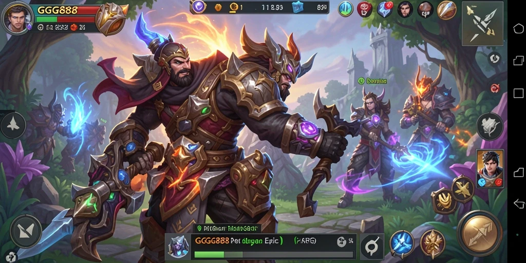 Screenshot gameplay GGG888 menunjukkan aksi pertarungan seru di dunia ARPG.