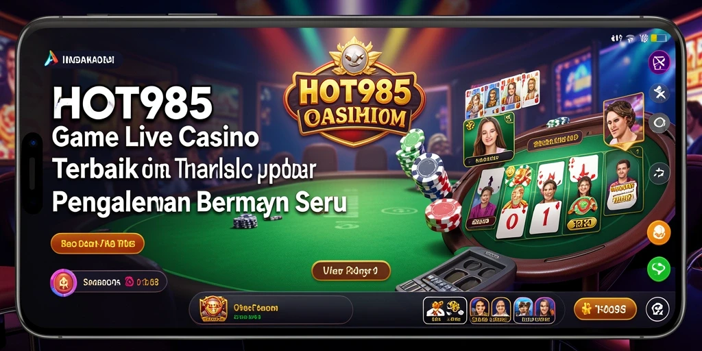 Screenshot HOT985 menampilkan suasana Live Casino yang mendebarkan.