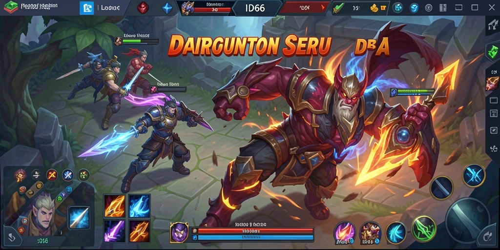 Screenshot menarik dari gameplay seru ID66 di arena MOBA.