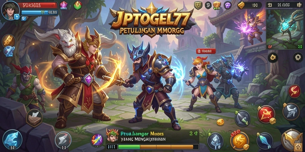 Screenshot utama JPTOGEL77 yang menampilkan aksi pertempuran MMORPG.