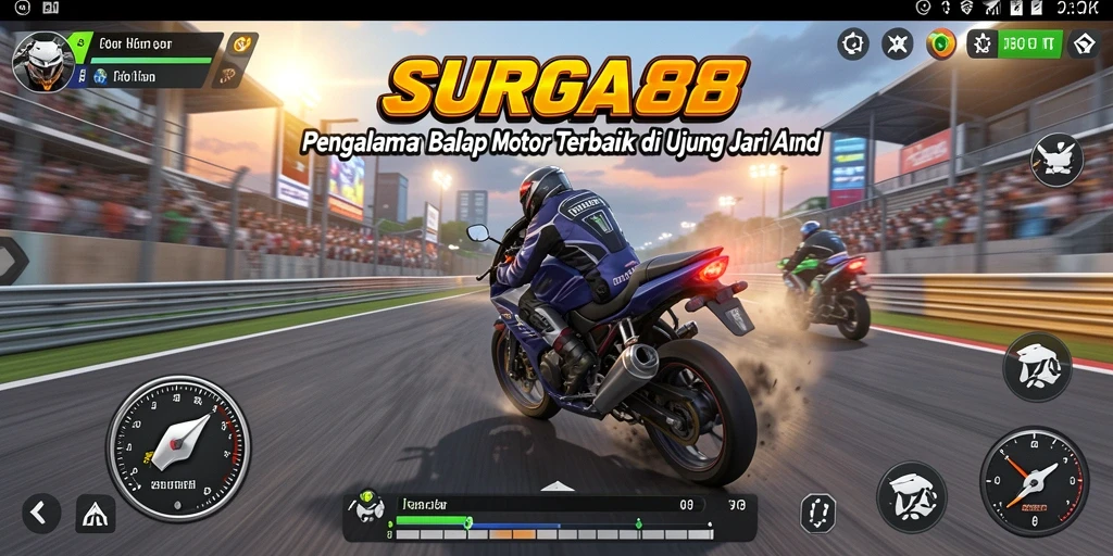 Gameplay balap motor yang menegangkan dan seru di SURGA88.